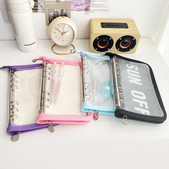 

BERMUTU A6 Binder Zipper PVC Glitter 6 Ring Code 1669