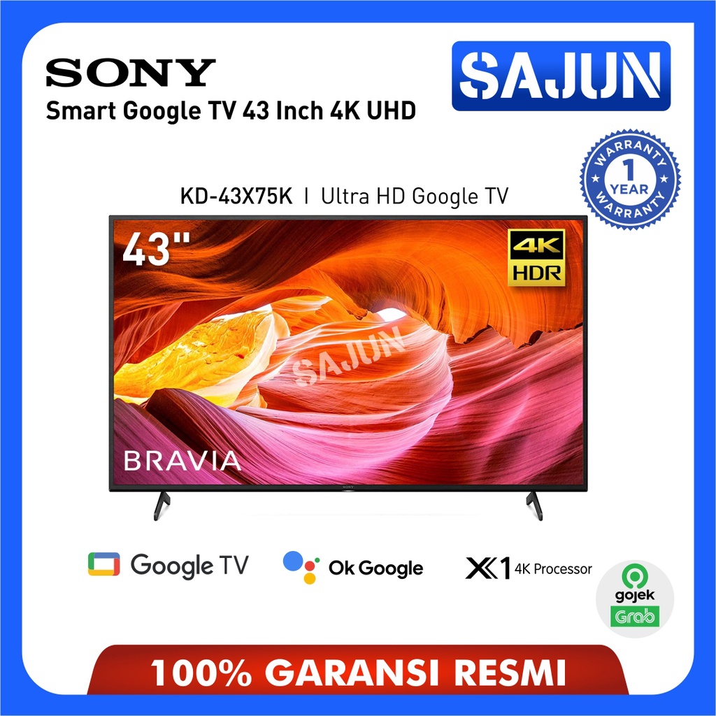 SONY 43X75K BRAVIA 4K UHD HDR Smart Google TV 43 Inch KD-43X75K