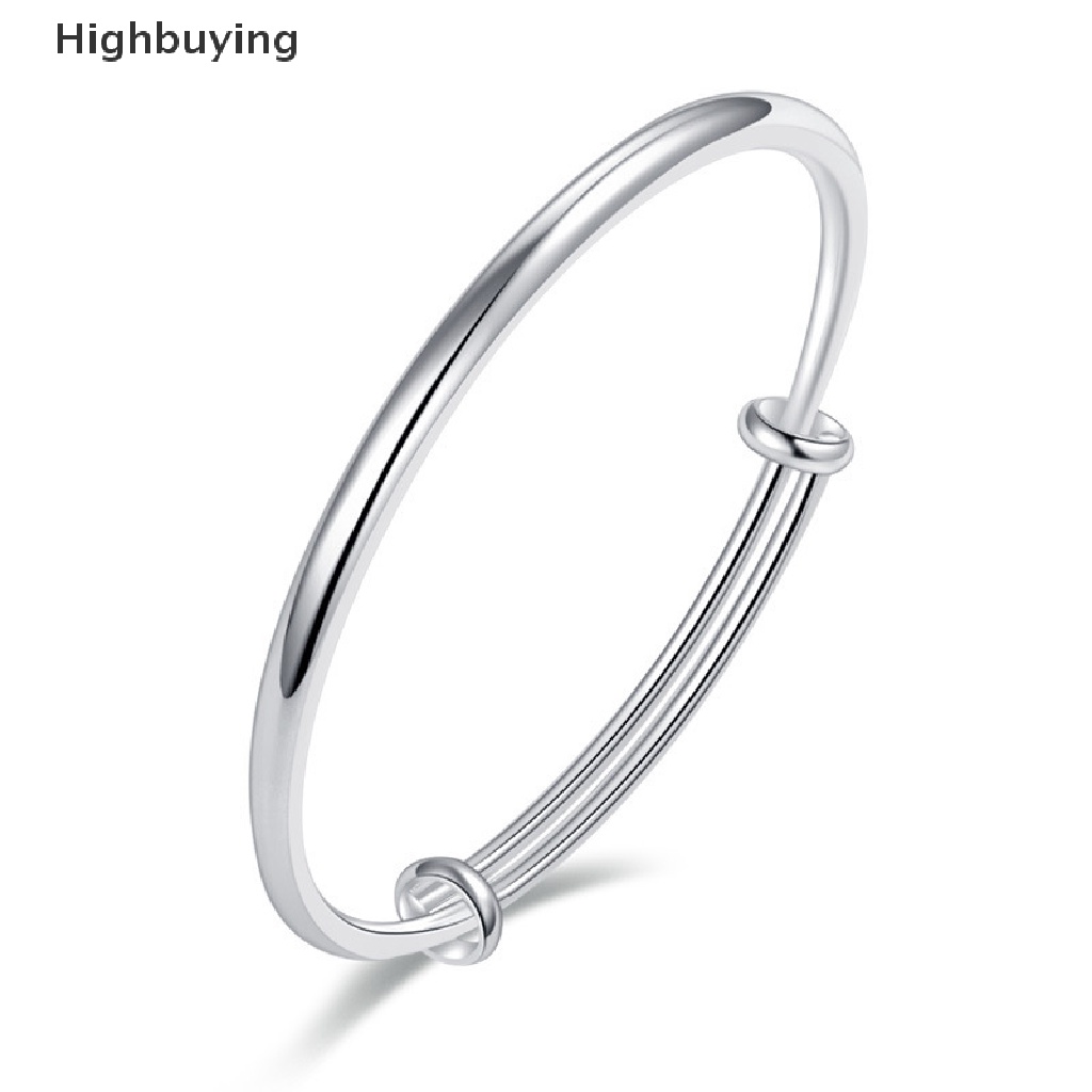 Hbid Fashion Vintage Adjustable Halus Gelang Simple Warna Silver Bangles Jewelry Charm Gelang Charm Perhiasan Untuk Wanita Pernikahan Glory