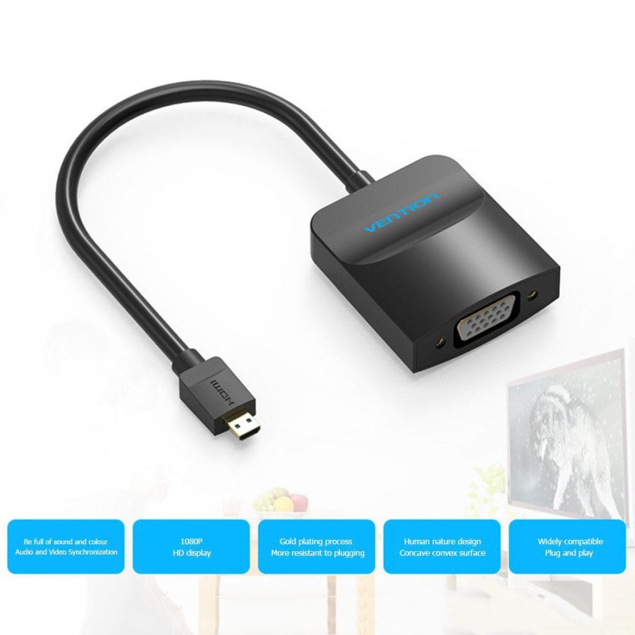 Vention AGB Converter Micro HDMI to VGA Audio Micro Usb Power AGBBB