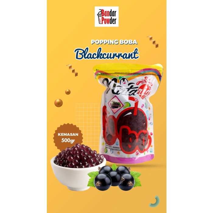 

Popping Boba Strawberry 500gr Distributor Topping Minuman Bubble Drink - Blackcurrant