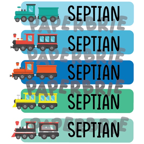 [stiker pensil train] Sticker Nama Anak pensil lucu label nama anak stiker crayon