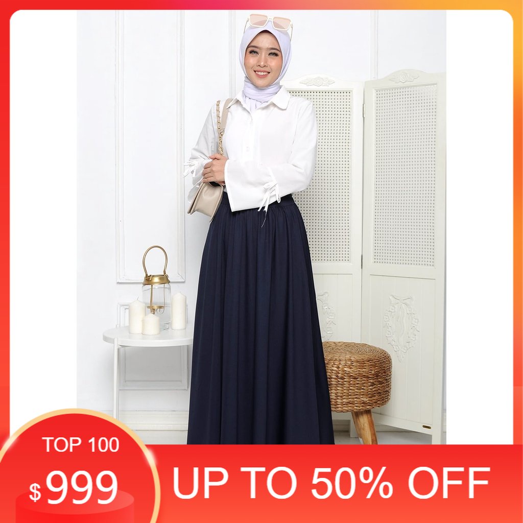 rok polos payung panjang wanita-rok lebar wanita
