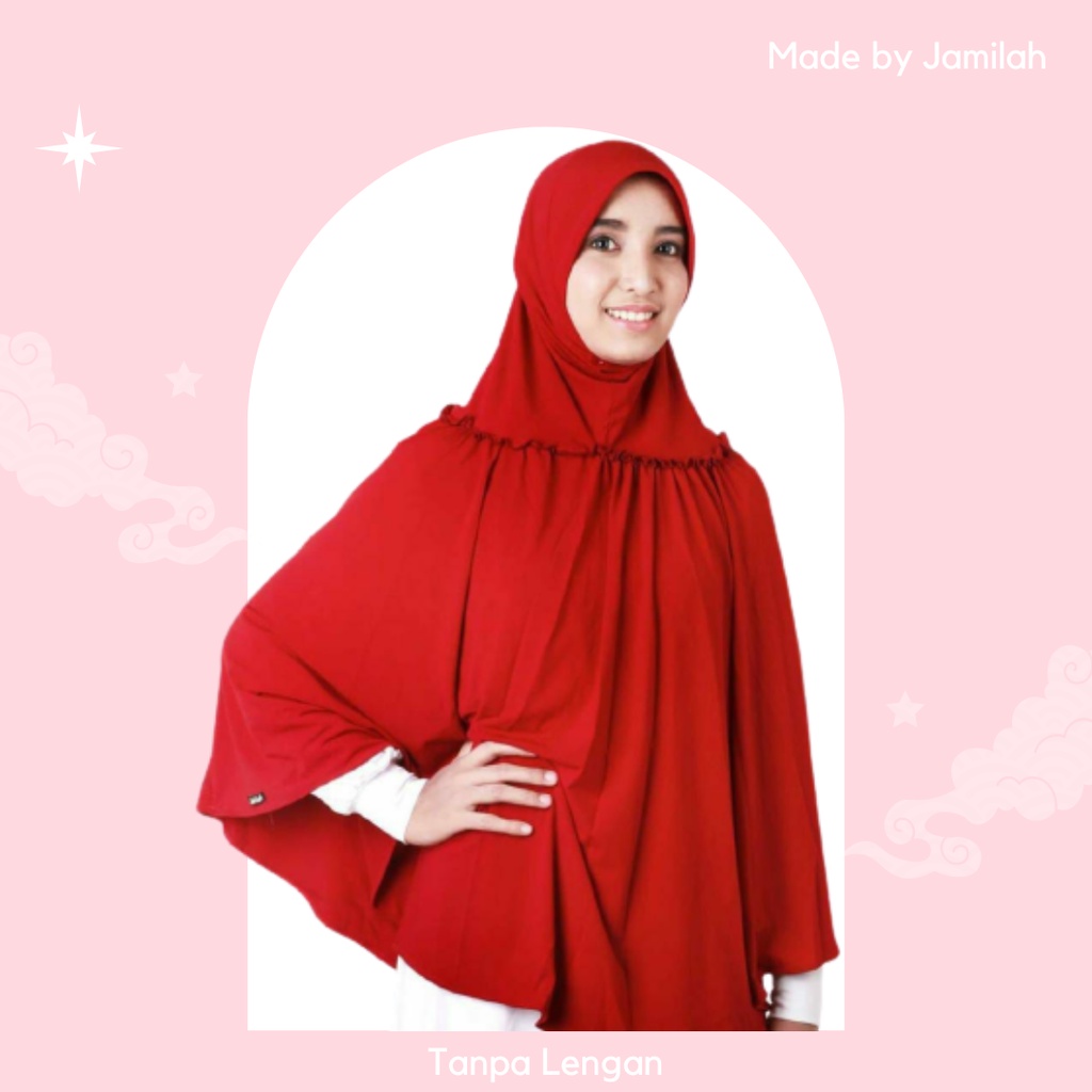 JAMILAH HIJAB Tanpa Lengan Jilbab Jumbo Jersey Dari Jamilah  Krudung Ukuran XL Besar Cocok Haji dan 