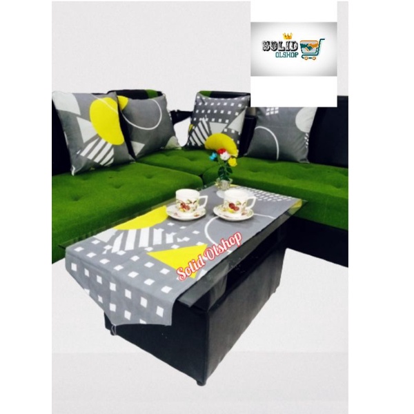1 Set Taplak Meja Minimalis Modern + empat Saung bantal sopa /Taplak meja minimalis viral 1 Set