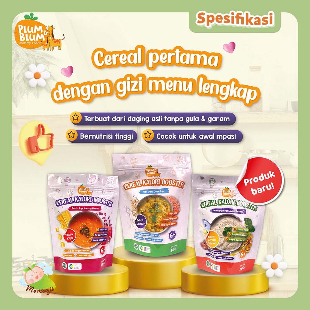MOMOGII Plum &amp; Blum Cereal Mpasi Gizi Lengkap - 1 Pouch