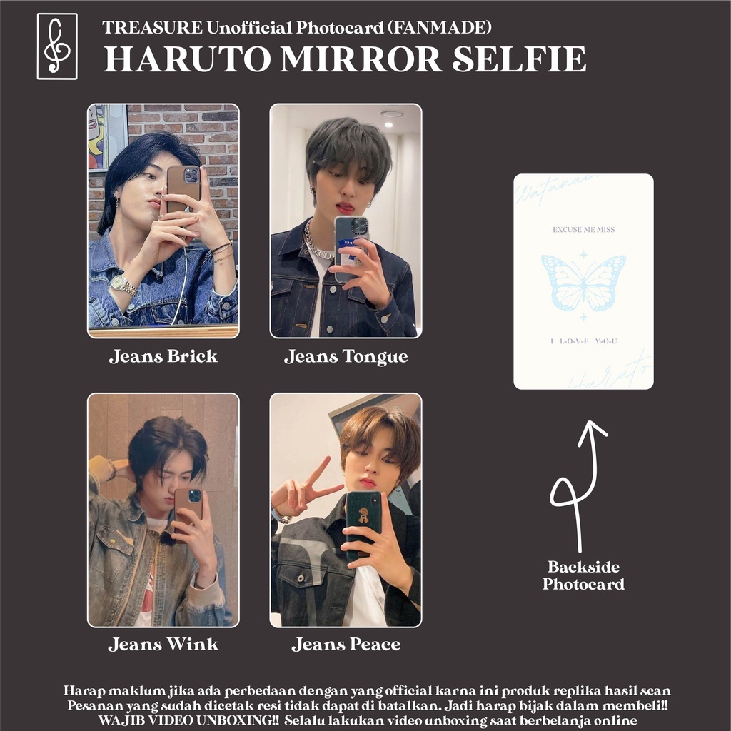 PHOTOCARD HARUTO MIRROR SELFIE FANMADE UNOFFICIAL BOYFRIEND MATERIAL