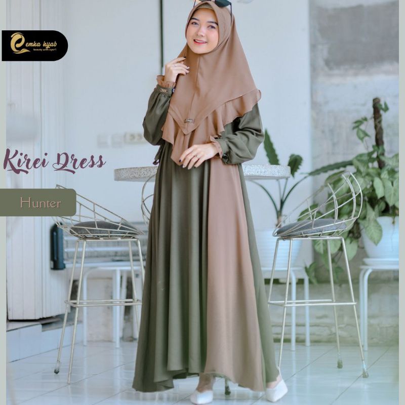 READY Gamis Set Kirei Dress By Emka Hijab - Bahan Senorita HQ mix Ceruty Babydoll HQ