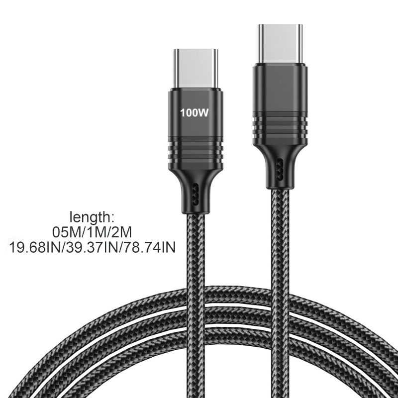 Zzz Kabel USB C, 100W PD 5A QC4.0 Fast Charging USB C to USB C Cable, Kabel Data Tipe C Kepang Nylon Untuk Tablet Laptop