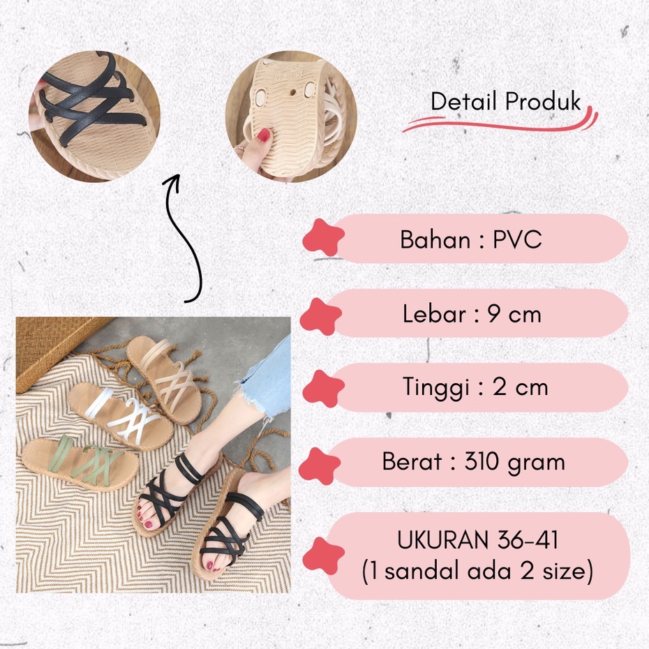 AND / COD / Sandal Wanita Import Sendal Selop Wanita Murah Sandal Slop Perempuan Fashion Kasual Sendal Santai SPT-42