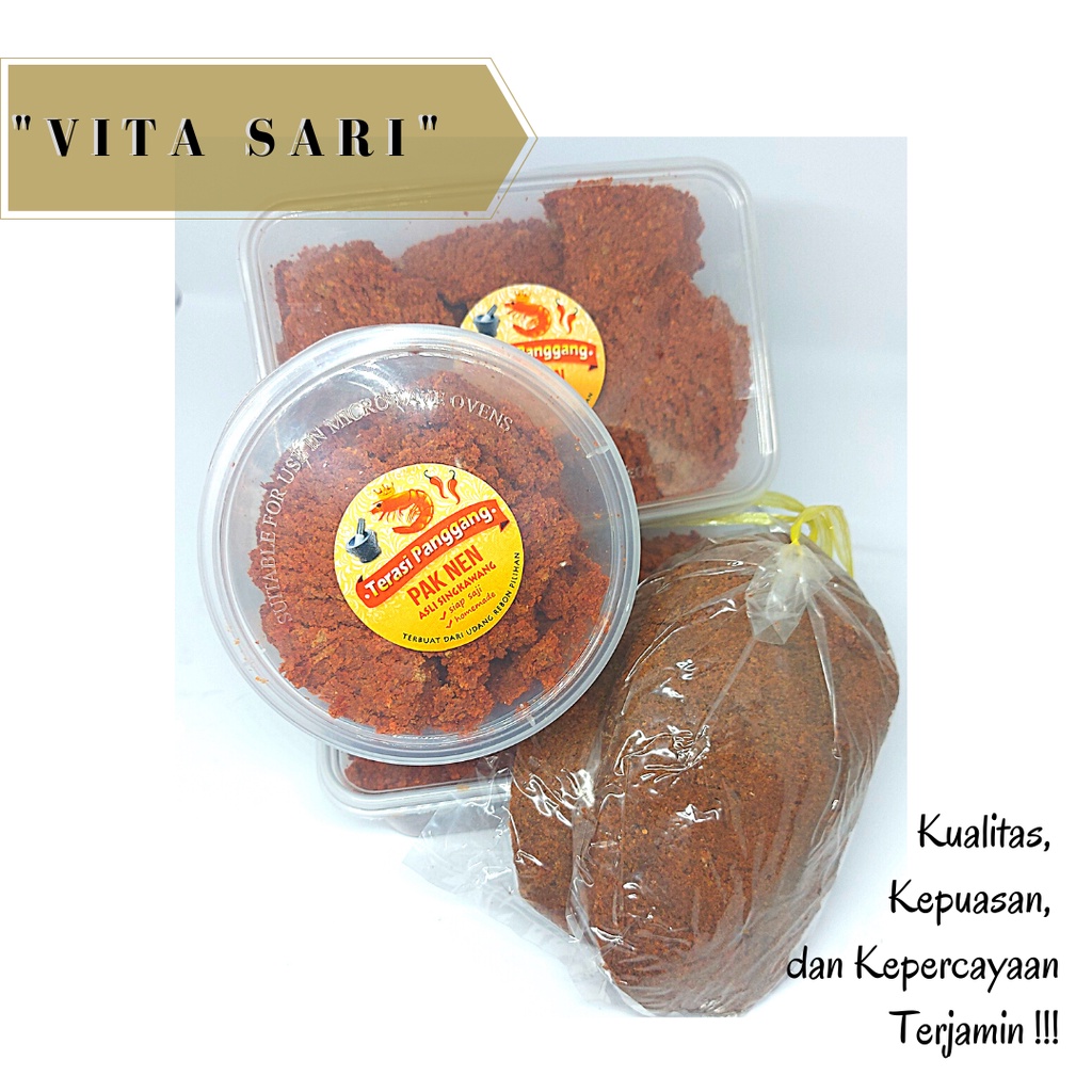 

TERASI PAK NEN/ TERASI PANGGANG/ UDANG / MATANG / BULACAN / BELACAN PAK NEN ASLI SINGKAWANG UK BESAR