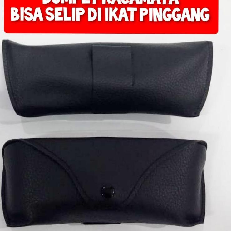 (Z6)2✪) Box kotak sarung wadah tempat case kacamata hitam kulit imitasi selip ikat pinggang kekinian