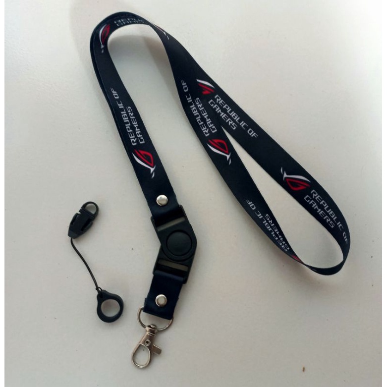 

Lanyard Republik Of Gamer Plus Oring 13 Mm Tali Gantungan Id Card Name Tag gantungan hp gantungan kunci