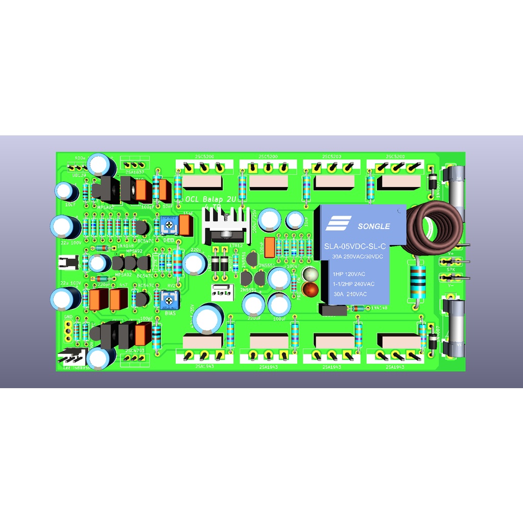 PCB OCL BALAP Amp 2U With TR Final Dauble Layer