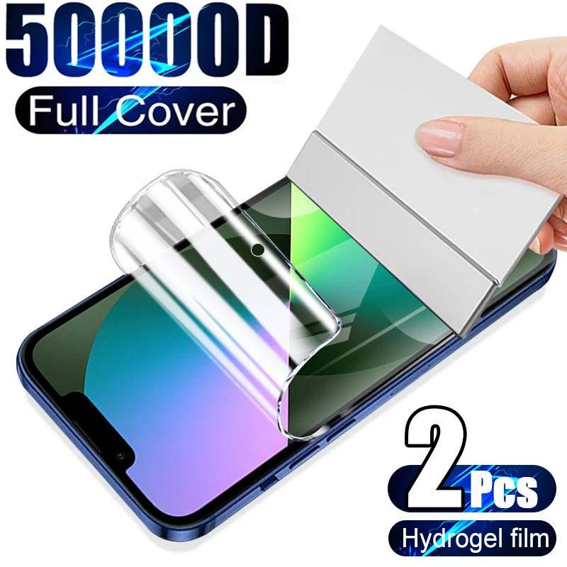 2pcs Untuk Iphone14 13 12 11 Pro Max Mini Plus HD Hydrogel Film Pelindung Layar Untuk iPhone 6 6s 78 Plus SE 2020 2022 X Xs XR Max Belakang Film