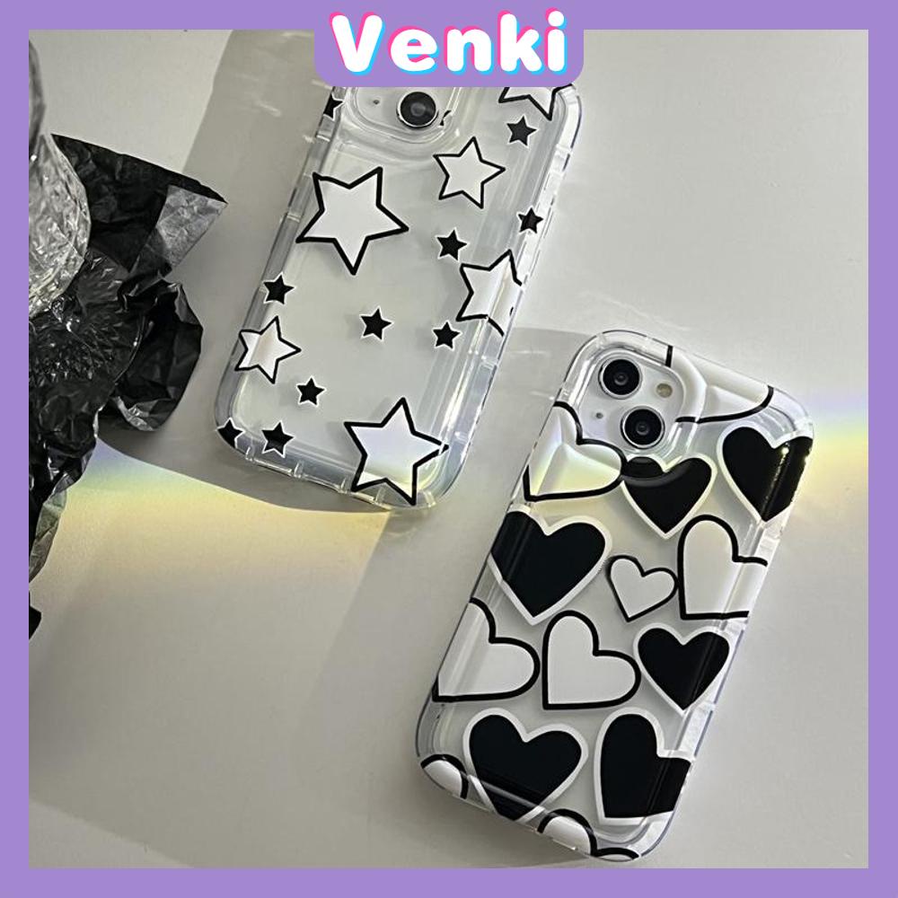 Case For iPhone 14 Pro Max TPU Soft Jelly Airbag Clear Case Stars and Hearts Case Camera Protection Shockproof For iPhone 14 13 12 11 Plus Pro Max 7 Plus X XR