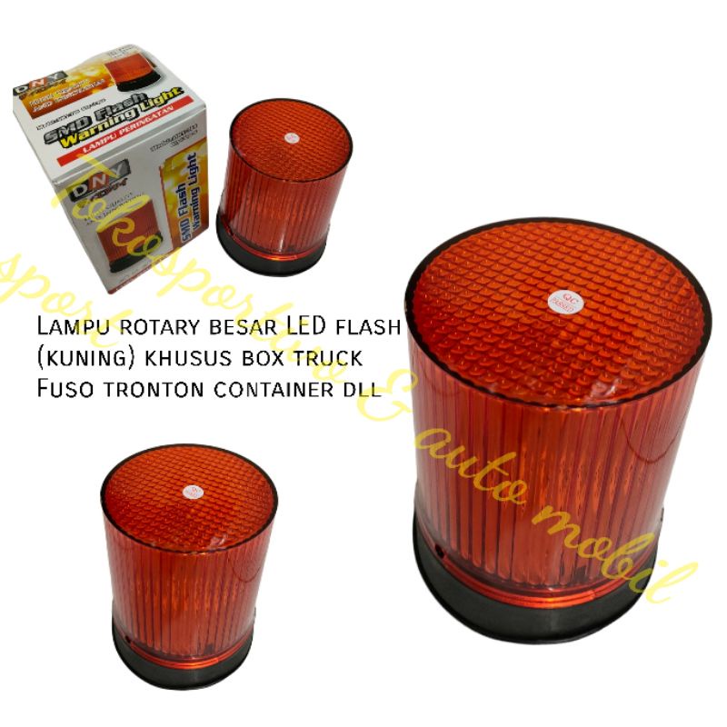 LAMPU LED ROTARY EMERGENCY PERINGATAN LED FLASH KEDIP 12V-80V BESAR ORANGE