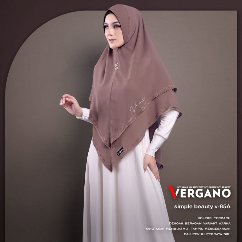 Jilbab Hijab Kerudung Khimar 2 layer Jumbo Original Vergano