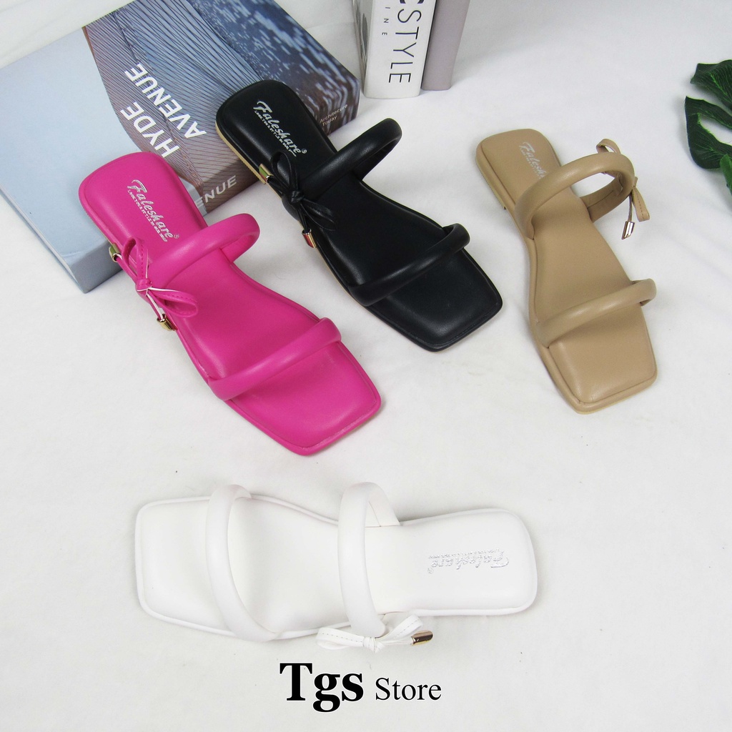 Sandal Flat Wanita Ban 2 Pita Permata kekinian ZL-04