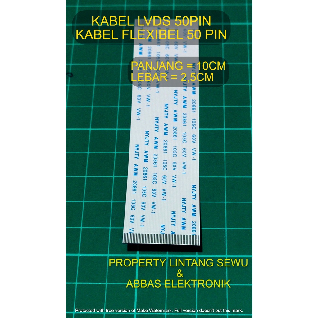 KABEL LVDS  50PIN KABEL FLEXIBEL 50 PIN FLEXI TIKON LED LCD TV  Kabel Flexible TTL T-Con Board 50 Pin AWM 20861 105C 60V VW