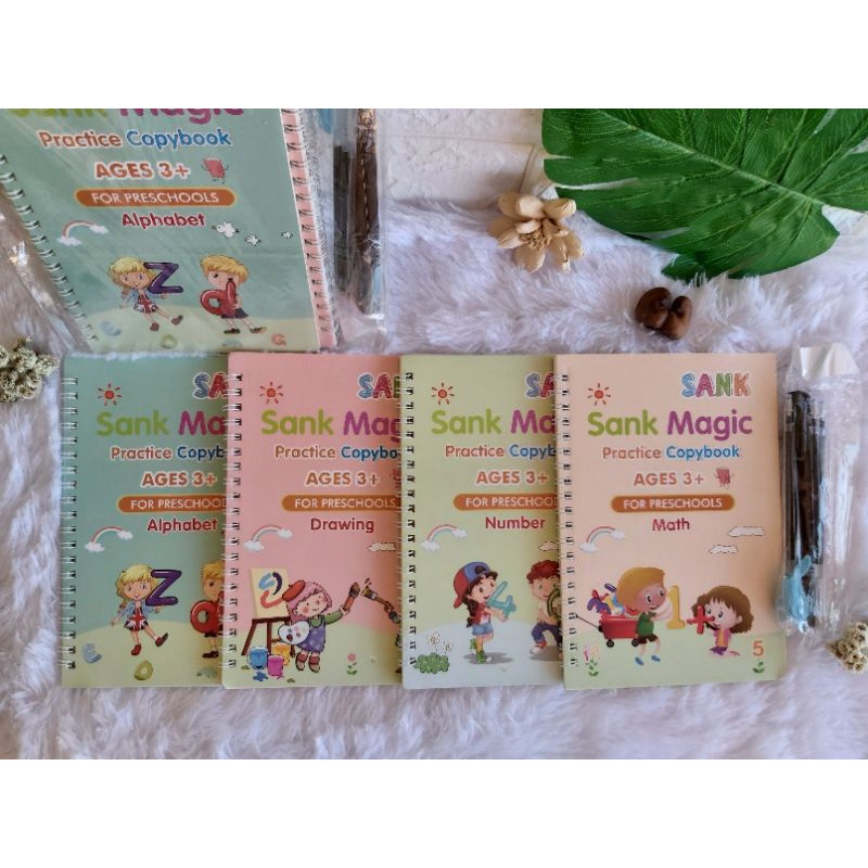 &lt; M.a &gt;  Buku Belajar Anak Sank Magic 1 Set Isi 4 Buku dan Pulpen  Practice Book 1 SET Latihan Belajar Menulis