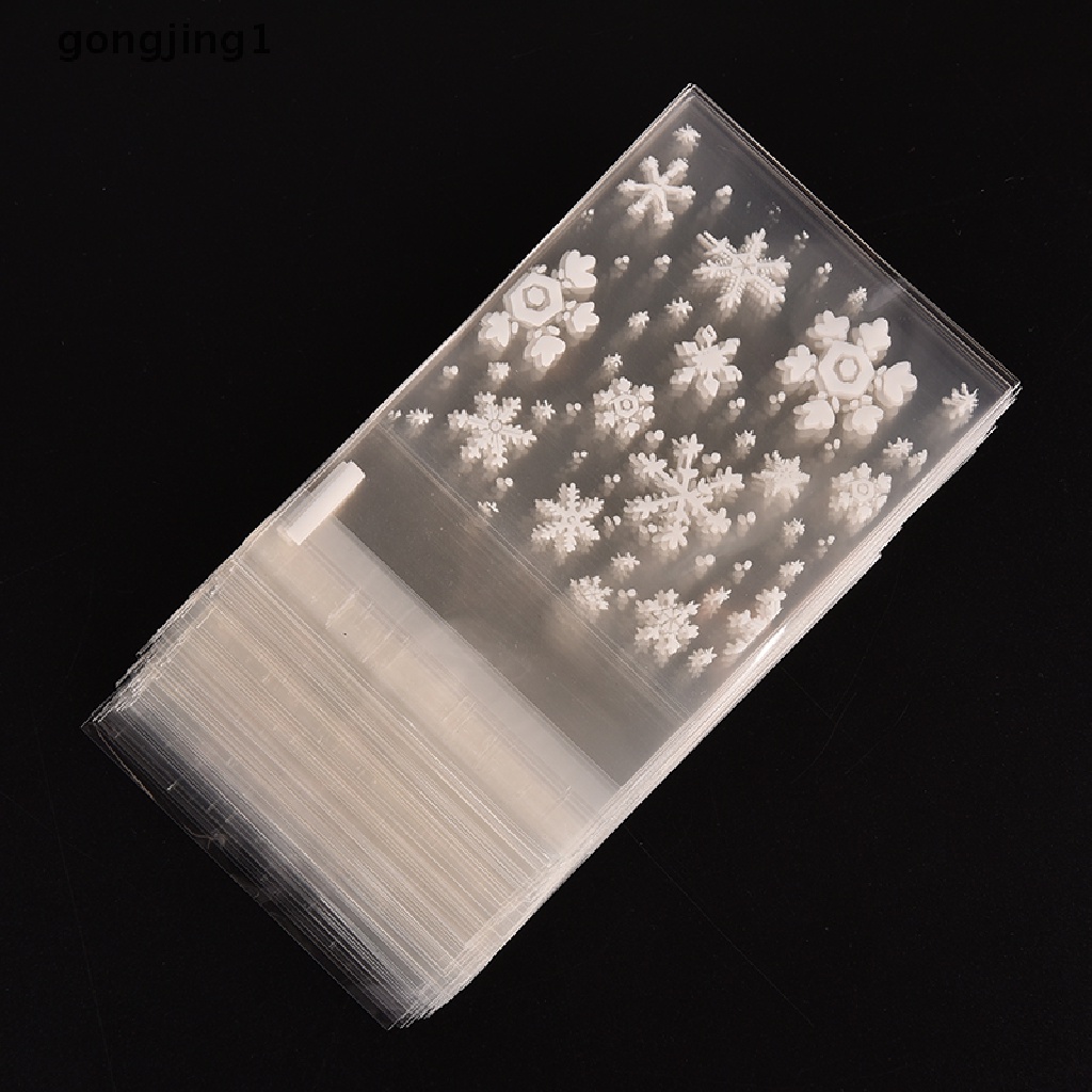 Ggg 100 Pcs Natal Snowflake Cellophane Pesta Traktir Cooky Permen Biskuit Hadiah Tas ID