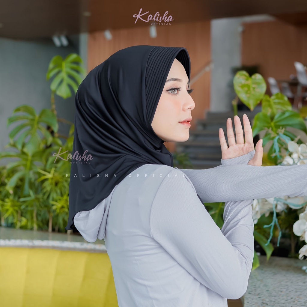 Hijab Bergo Sport Sporty Jersey Wanita Bergo Hamidah Jersey Sporty Instan Volly Badminton Basket