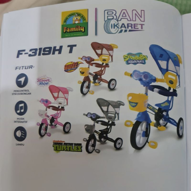 Sepeda R3 Roda 3 Stroller Anak Family Ban Karet F-319HT F 319 HT