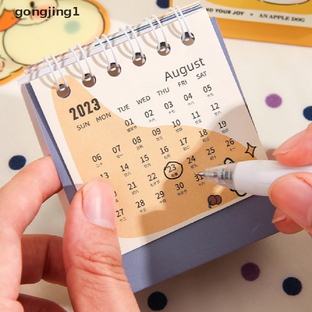 Ggg 2023kalender Meja Kartun Kelinci Lucu Kreatif Kalender Mini Kantor Desk Decor ID