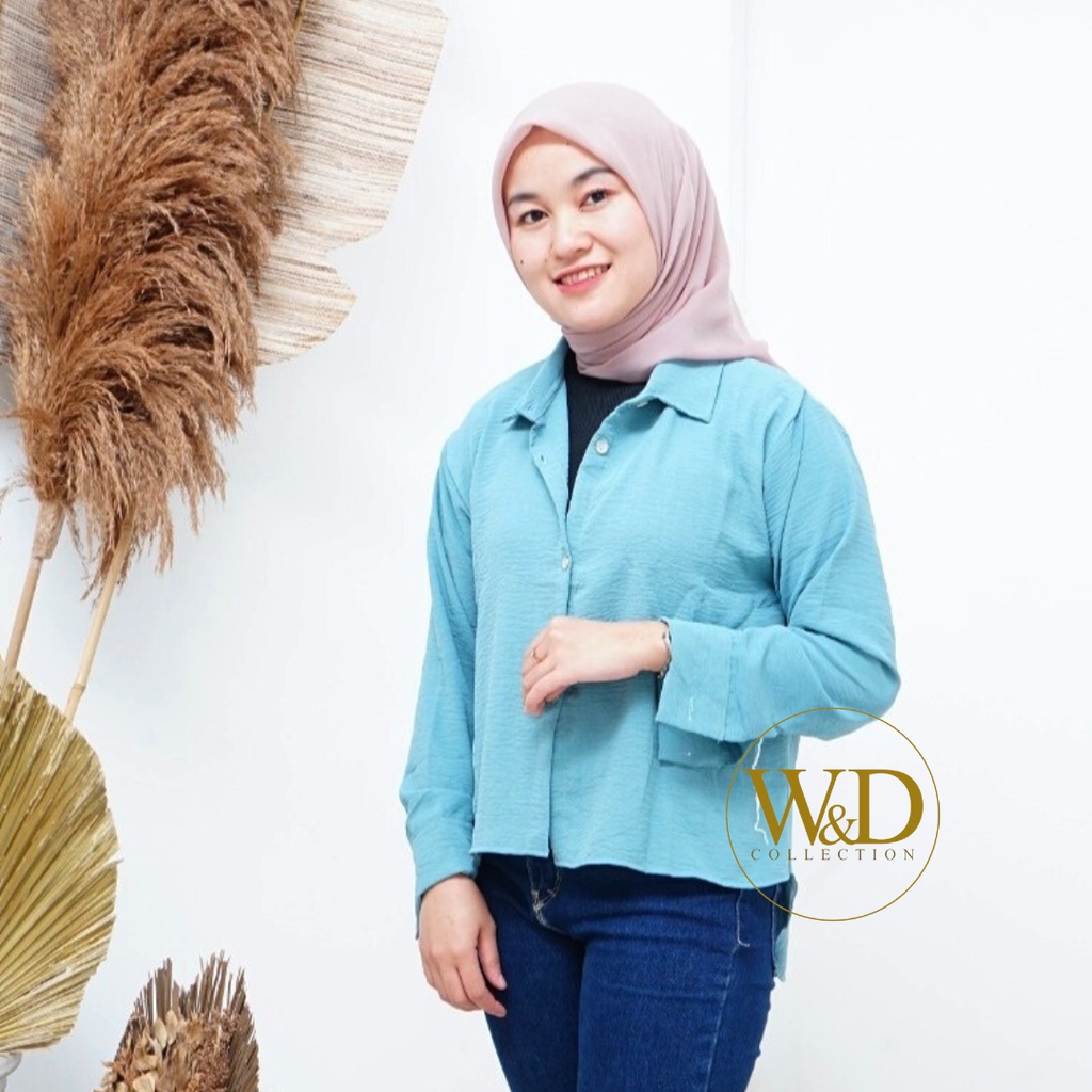 KEMEJA WANITA BLUS POLOS CRINKLE AIRFLOW