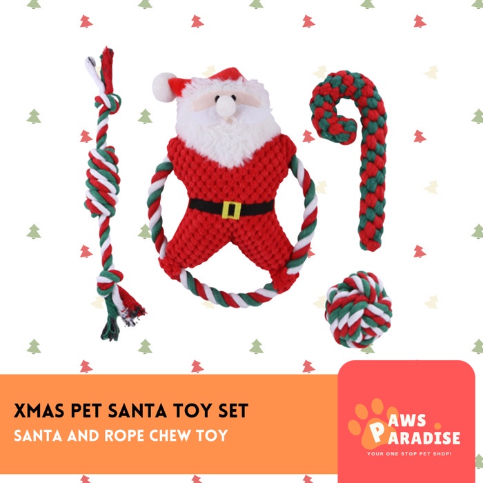 Christmas Pet Chew Toy Santa Set / Mainan Gigit Anjing Natal
