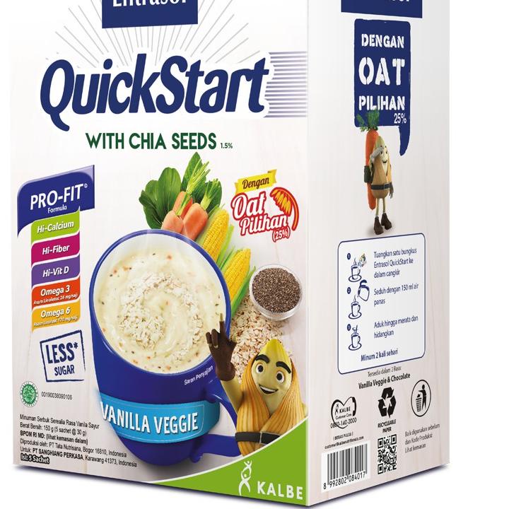

[P-5&R ♫♪] Entrasol Quick Start Minuman Sereal Vanila Veggie 5 pcs-pasti dikirim