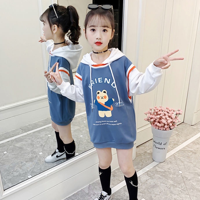 Dress Anak Perempuan  Teen FRIEND Hoodie Minidress Baju Remaja Perempuan Import