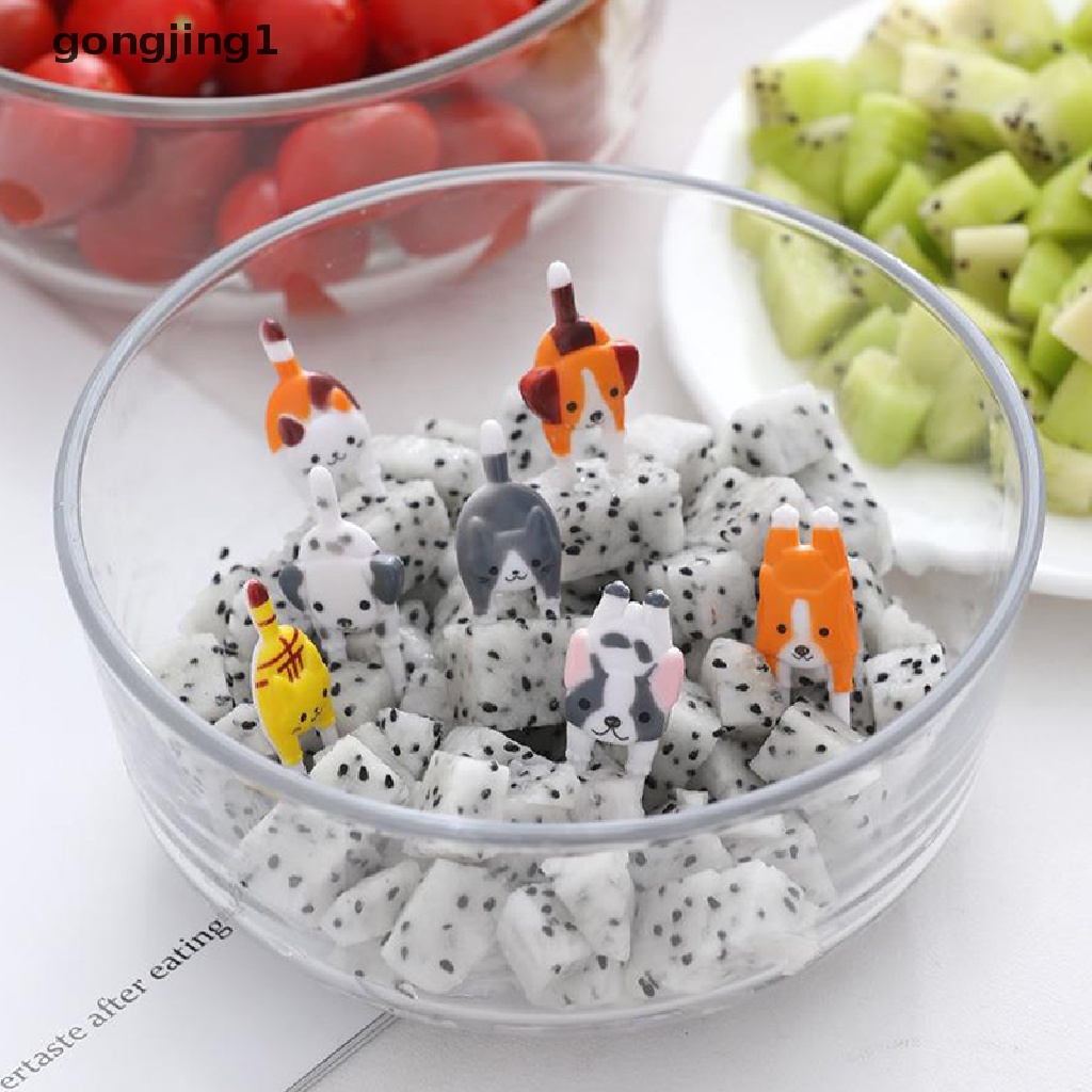 Ggg 7 Pcs Lucu Mini Animal Kartun Buah Garpu Makan Siang Bento Aksesoris Dekorasi Pesta ID