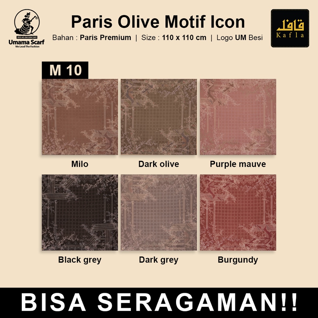 Kerudung PARIS OLIVE MOTIF Standar Umama Scarf Part 2