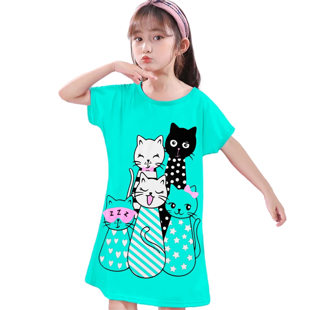 DASTER Anak Motif Kucing 2-12 Tahun