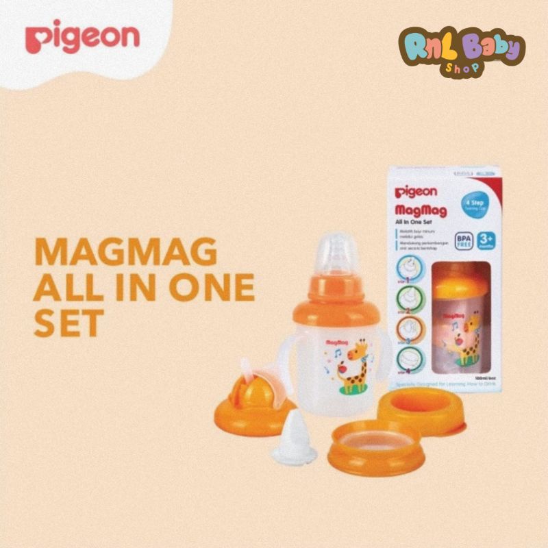 Pigeon Mag Mag All in 1 Set (4 Step Training Cup) - Cangkir Bayi