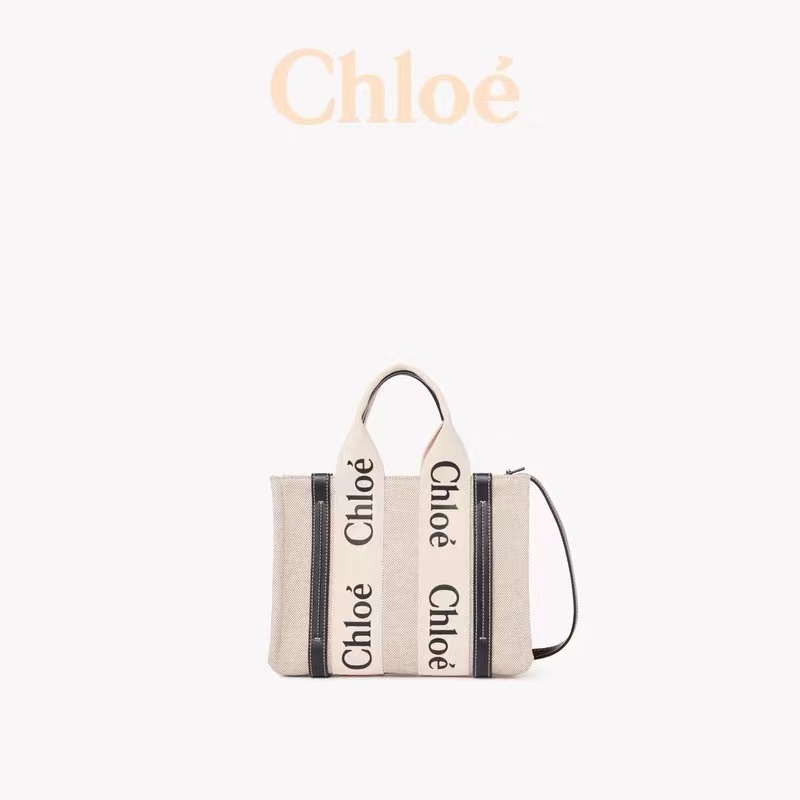 "SMALL" Chloe women's bag genuine canvas tote bag shoulder diagonal handbag shopping bag