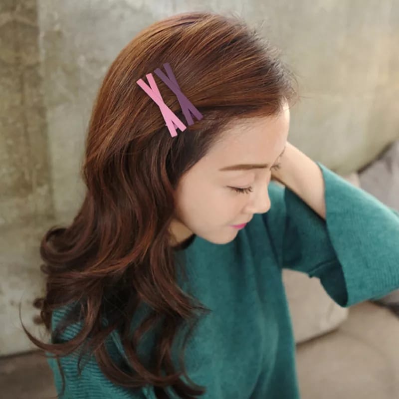 Jepit Rambut Korea Model Silang / Jepitan Poni X -Hair Pin Cross Aksesoris Fashion Wanita Anak Clip Pita