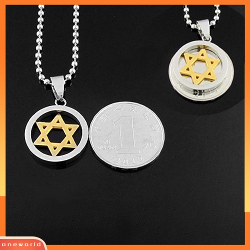 [WONE] Unisex Fashion Stainless Steel Liontin Jewish Bintang Daud Kalung Perhiasan