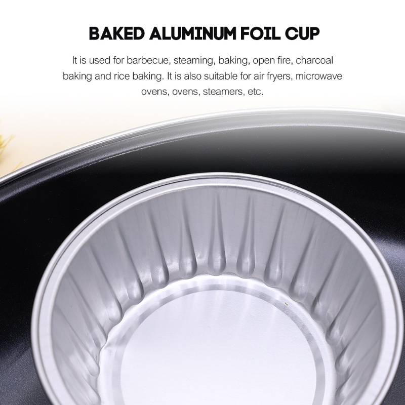 10pcs /Set Reusable Aluminium Foil Tin Cup/ Cetakan Kue Puding Air Fryer Multifungsi/ Alat Masak Udang Bihun Dapur