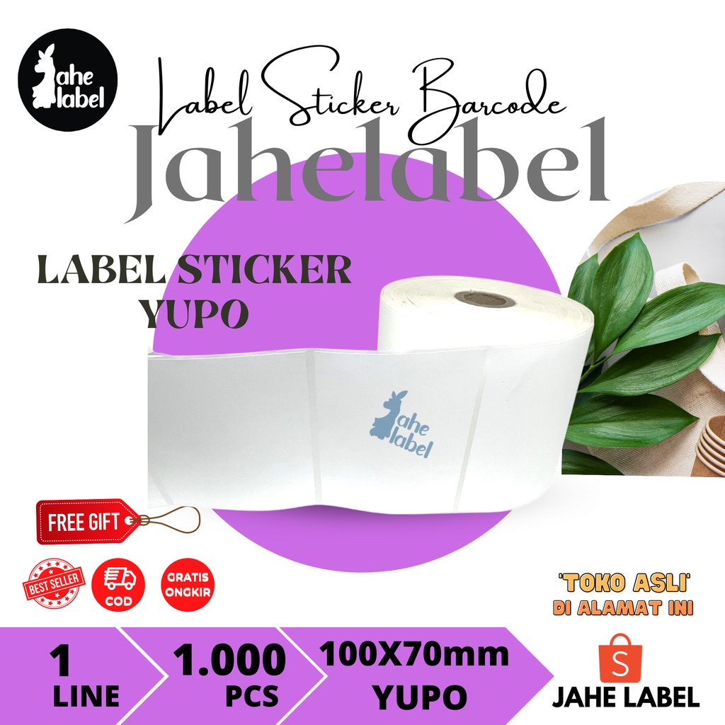 

LABEL STICKER BARCODE 100X70 MM KERTAS STICKER LABEL VINYL 10X7 CM 1000 PCS