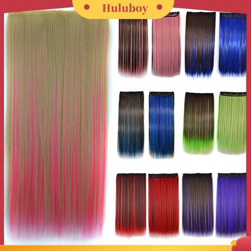 Wig Rambut Extension Model Panjang Lurus Warna Campur Untuk Wanita