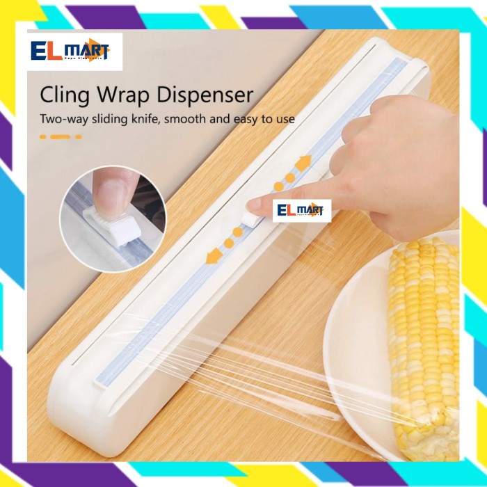 Dispenser Plastik Foil Makanan Plastik Cling Wrap Alat Pemotong Cutter