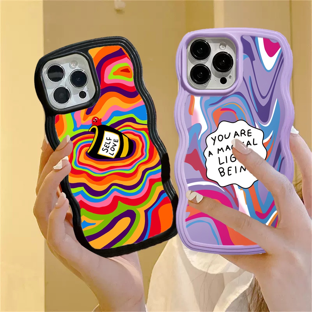 Case TPU Warna Warni Casing Air Realme 10 C33 C30 C31 C35 C21Y C25Y Realme C11 C25 C17 C15 C12 C3 C2 Realme 8i 7i 5 5i 6i 7 Pro Ripple Wave Edge TPU Phone Cover