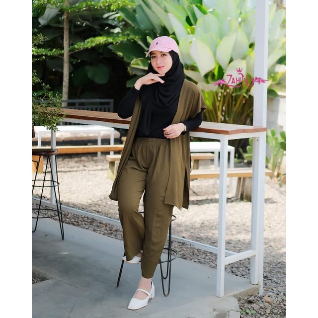 Set Outer Nagita dan Etnik jadul Zahin cringkel katun model terbaru remaja kekinian Viral best fashion modis hangout style