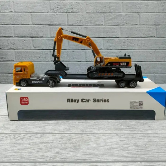 Diecast Truk Hauler Alloy - Mainan Miniatur Mobil Besar Truck Trailer