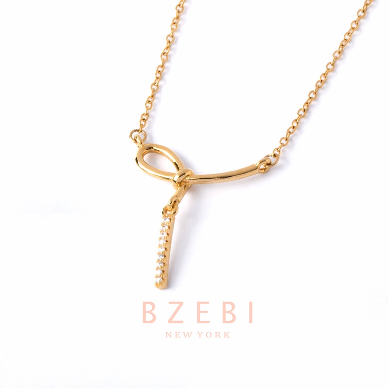 Bzebi Kalung Emas 18k, Kalung Baja Titanium, Kalung Liontin Berlian, Anti Karat, Aksesoris Fashion Wanita, Perhiasan Gaya Korea, Hadiah Ulang Tahun Dengan Kotak Eksklusif 6n