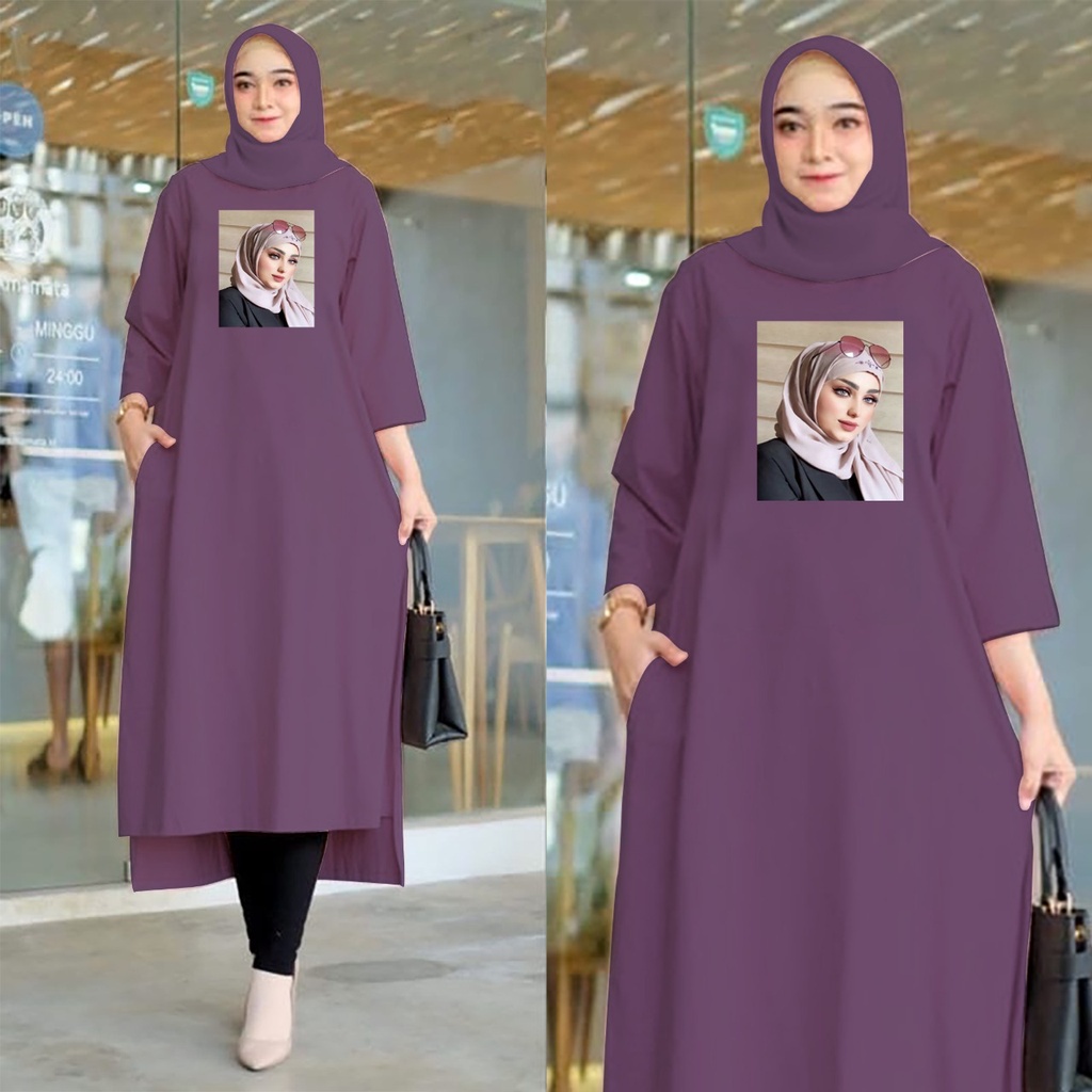 LONG TUNIK WANITA TUNIK BAJU WANITA LONG TUNIK ATASAN WANITA Gamis