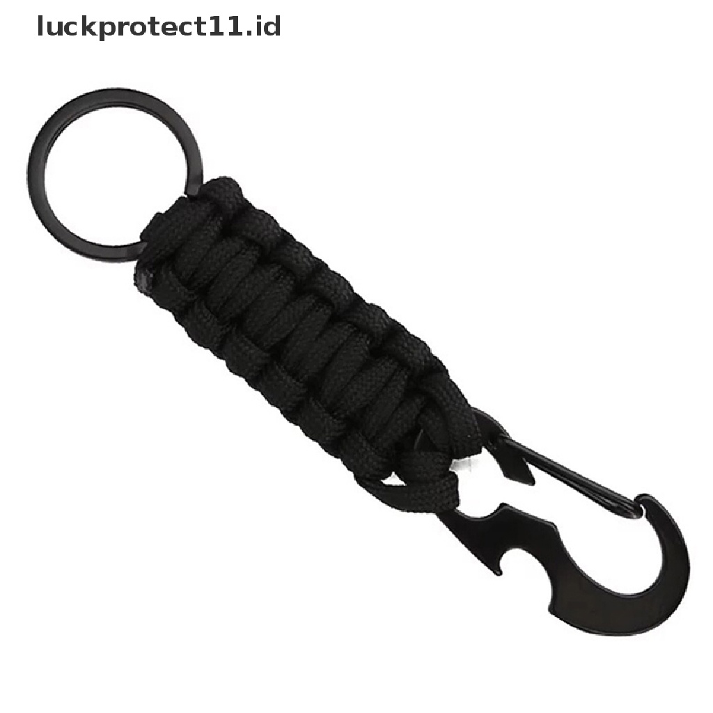 /Fashion Hot// Fashion// Outdoor Camping Carabinar Paracord Gantungan Kunci Tali Klip Pengait Pembuka Botol Camo.